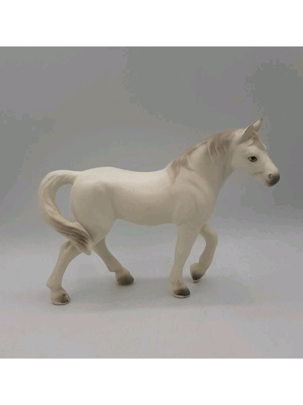 Vintage Napcoware Japan Matte White Gray Porcelain Horse Standing Figurine